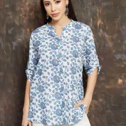 melange by lifestyle Women Floral Print Straight Tunic image 1