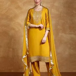 varanga Embroidery Straight Kurta Set-picture-46