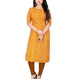revangi Women Straight Round Neck Kurti image 1