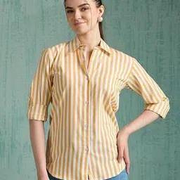 house of mira Women Striped Relaxed Fit Shirt-picture-17