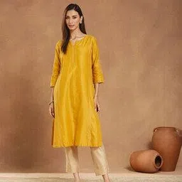 fabindia Women Embroidered Straight Kurta-picture-28