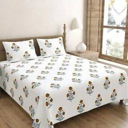 uniqchoice 300 TC Floral Print King Size Double Bedsheet with Pillow Covers-picture-11