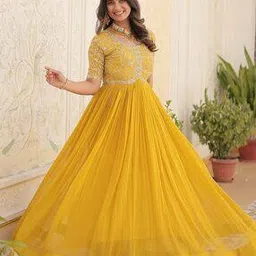 svaraa Women Embroidered Gown Dress-picture-15