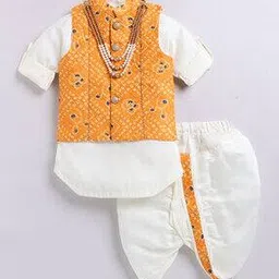 little collars Boys Bandhani Print Kurta Dhoti Set-picture-30