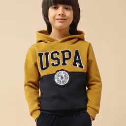 u.s. polo assn. Boys Typographic Print Regular Fit Hooded Sweatshirt image 1