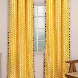 homemonde Pack of 2 Geometric Print Window Cotton Curtains-picture-23