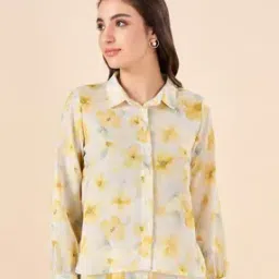 akkriti by pantaloons Women Floral Print Regular Fit Shirt with Spread Collar-picture-13