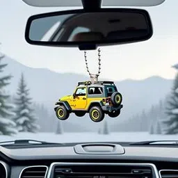 3mads 2D Mini Jeep Car Miniature Car Hanging Showpiece-picture-19