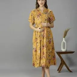 Women Floral Print Fit & Flare Dress-image-69