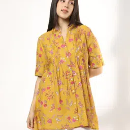 fusion Women Floral Print A-Line Kurti-picture-38