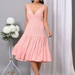 VYMO Women Self Design Dress-image-75