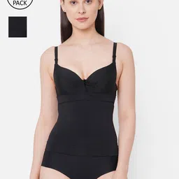 Soie Women Pack Of 2 Black Solid Shapewears-picture-22