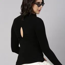 SHOWOFF High Neck Long Sleeves Top-image-92
