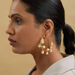 AMOSSH Deco Hoops 18k Gold Plated Anti Tarnish-image-13