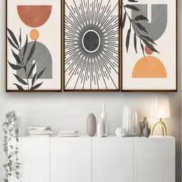 The Art House 2-Pcs White & Black Abstract Painting Framed Wall Art image 1