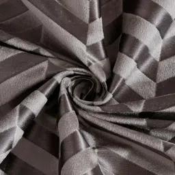 SOKNACK Grey & Grey Melange Geometric Black Out Window Curtain image 2