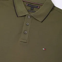 Tommy Hilfiger Men Solid Polo Collar Cotton T-shirt image 3