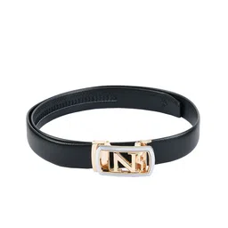 WINSOME DEAL Men Black & Gold-Toned Solid Belt-image-70