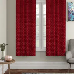 HOSTA HOMES Maroon Set of 2 Window Curtain-picture-21