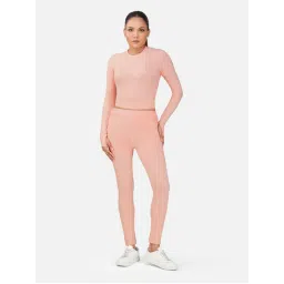 Wear Jukebox Sculptflex Seamless Peach Crop Top with Tights (Set of 2)-picture-28