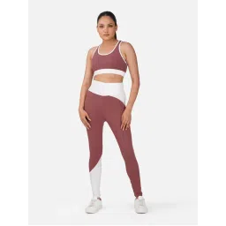 Wear Jukebox Power Flow Mauve Sports Bra with Tights (Set of 2)-image-15