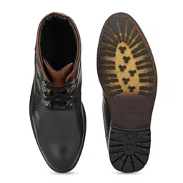 San Frissco Men Colourblocked Mid-Top Biker Boots image 4