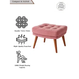 JABRIX Soft Cushion Ottoman Stool for Living Room - Pink image 4