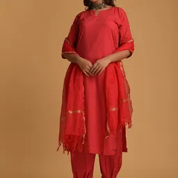 DIMPLE DESIGN STUDIO Regular Pure Cotton Kurta With Salwar & Dupatta-picture-41