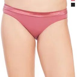 SOIE Womens Low Rise Cotton Spandex Bikini Multi-Color (Pack of 3)-image-36