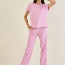 Sweet Dreams Women Dusty Pink printed Top and Pajama-image-98