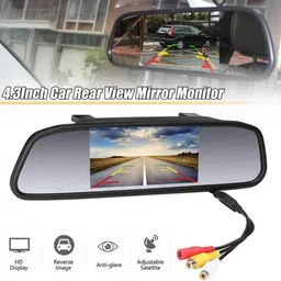 LOVMOTO Car Video Monitor 4.3 inch Auto Screen 12V-24V Universal Mount Clip-On Current Mirror for Backup Camera/Front Camera/Media Player/Safety Driving Comfortable with Wa-gonR image 4