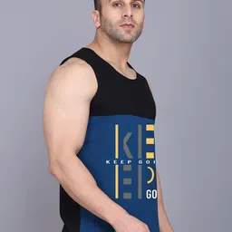 SLOWLORIS Pack Of 2 Printed Innerwear Vests SL26 COMBO (LOUD MUSTARD) (KEEP BLKPCK) image 4