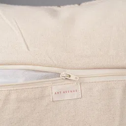 Art Avenue Cream-Coloured & Yellow Self Design Rectangle Cushion Cover image 4