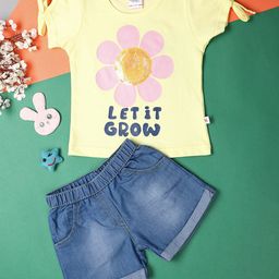 V-Mart Girls Printed Top with Shorts-picture-2