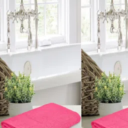 LERELIABLE Pink 2 Cotton 400 GSM Bath Towel-picture-42