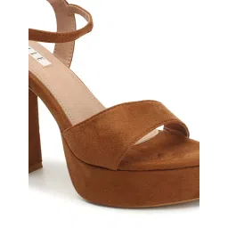 ELLE Fashionable Womens Brown Ankle Strap Party Wear Heels image 2