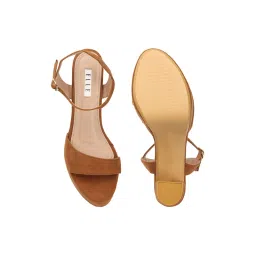 ELLE Fashionable Womens Brown Ankle Strap Party Wear Heels image 5