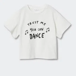 Mango Kids Girls Typography Printed Pure Cotton Drop Shoulder Sustainable T-shirt-picture-55
