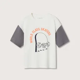Mango Kids Boys Pure Cotton Typography Print Sustainable T-shirt-picture-46