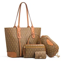 cosmo luxera Women Combo Handbag Embossed Pattern 4 in 1 Set Tote, Cross body, Pouch, Card Holder image 1
