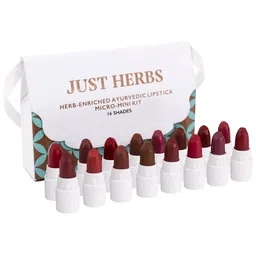 Just Herbs Ayurvedic Matte Lipstick Micro-Mini Trial Kit Set Of 16 - 7g-image-39