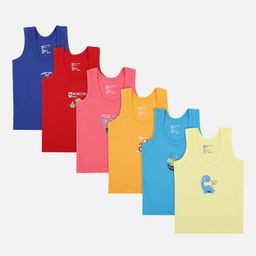 Bodycare Kids Boys Pack Of 6 Assorted Pure Cotton Innerwear Vests-picture-31