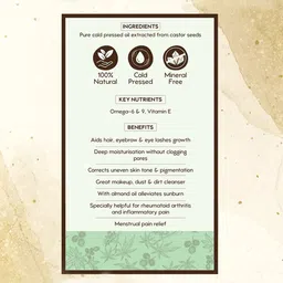 Nat Habit 100% Pure Cold Pressed Castor Body Oil for Deep Moisturization - 200 ml image 2