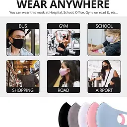 10 PCS Face Masks Washable, Breathable Reusable Multicolor Face Mask, Polyester Cotton Face Masks for Boys and Girls, Fashion Cloth Face Mask for Unisex Outdoor Activities image 4