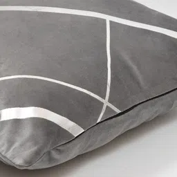 Clasiko Grey & Silver-Toned Set of 3 Geometric Velvet Square Cushion Covers image 5