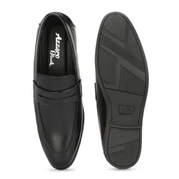 Azzaro Black Men Textured Formal Loafers image 4
