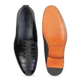 SHUTIQ Men Textured Leather Formal Slip-Ons image 4