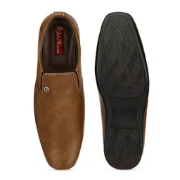 John Karsun Men Tan Brown Solid Formal Slip-Ons image 2