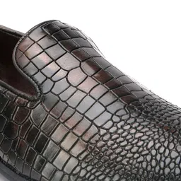 San Frissco Men Copper-Toned Textured Formal Slip-On Shoes image 2