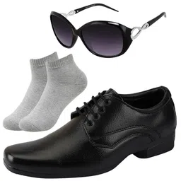 vitoria l Men Black Lace Formal Shoes with Light Gray Socks & Women Cheri image 1